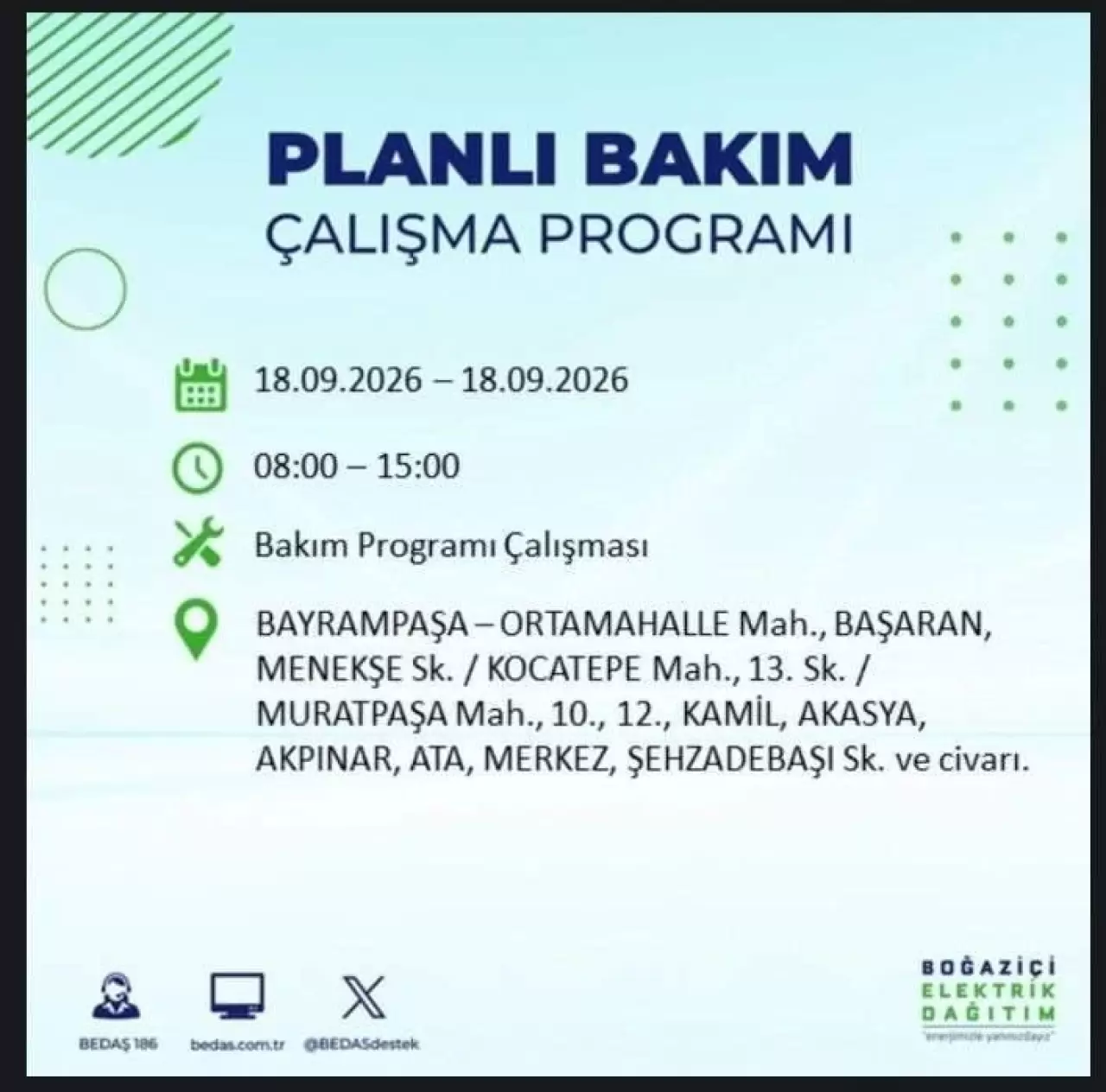İstanbul'da birçok ilçede elektrikler kesilecek 29