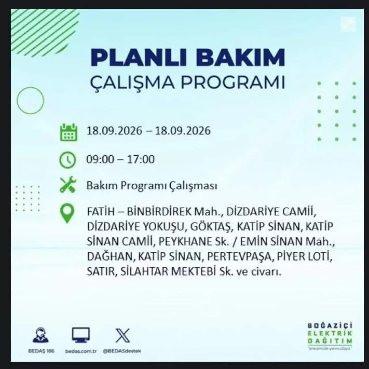 İstanbul'da birçok ilçede elektrikler kesilecek 38