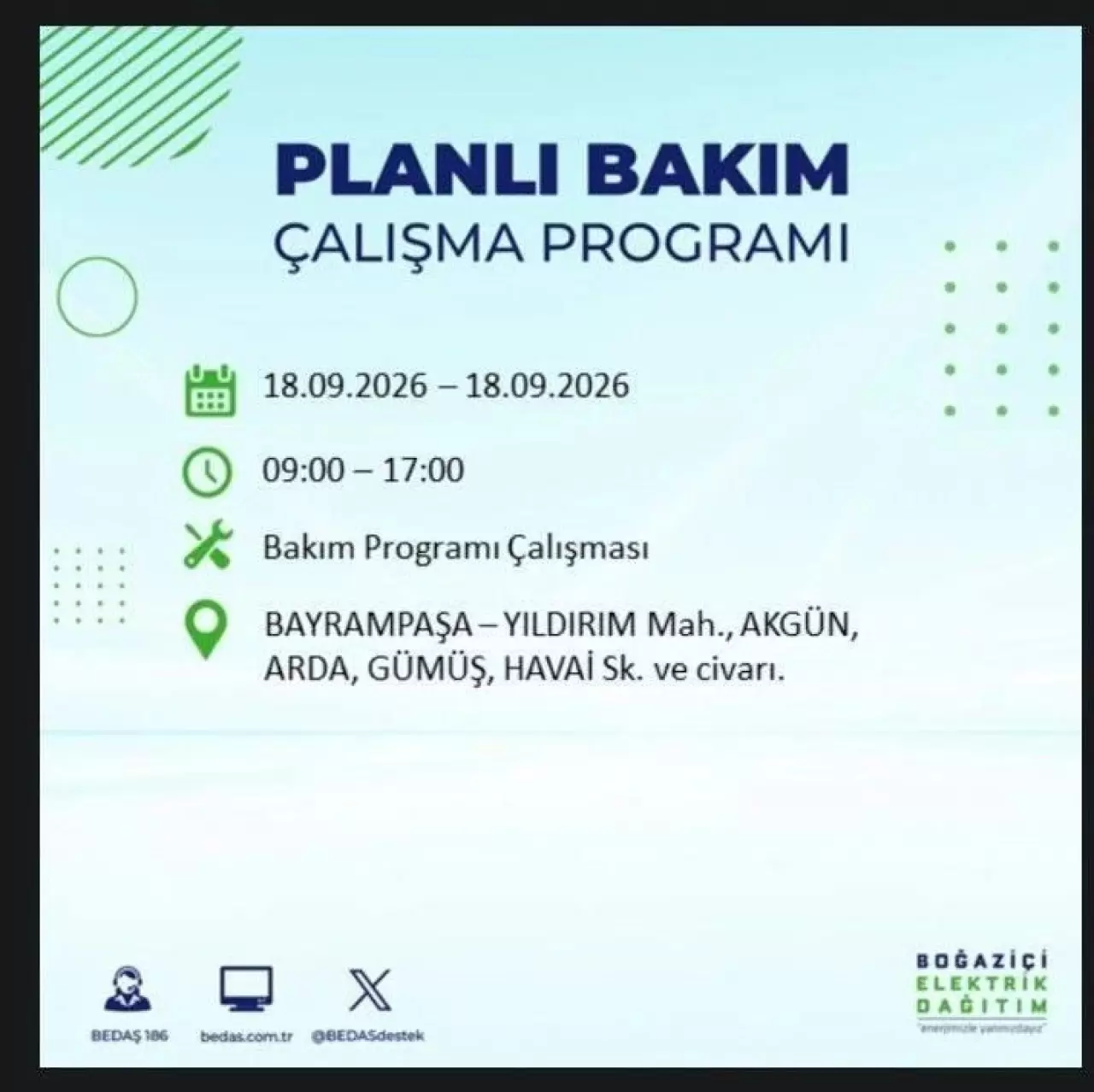 İstanbul'da birçok ilçede elektrikler kesilecek 27