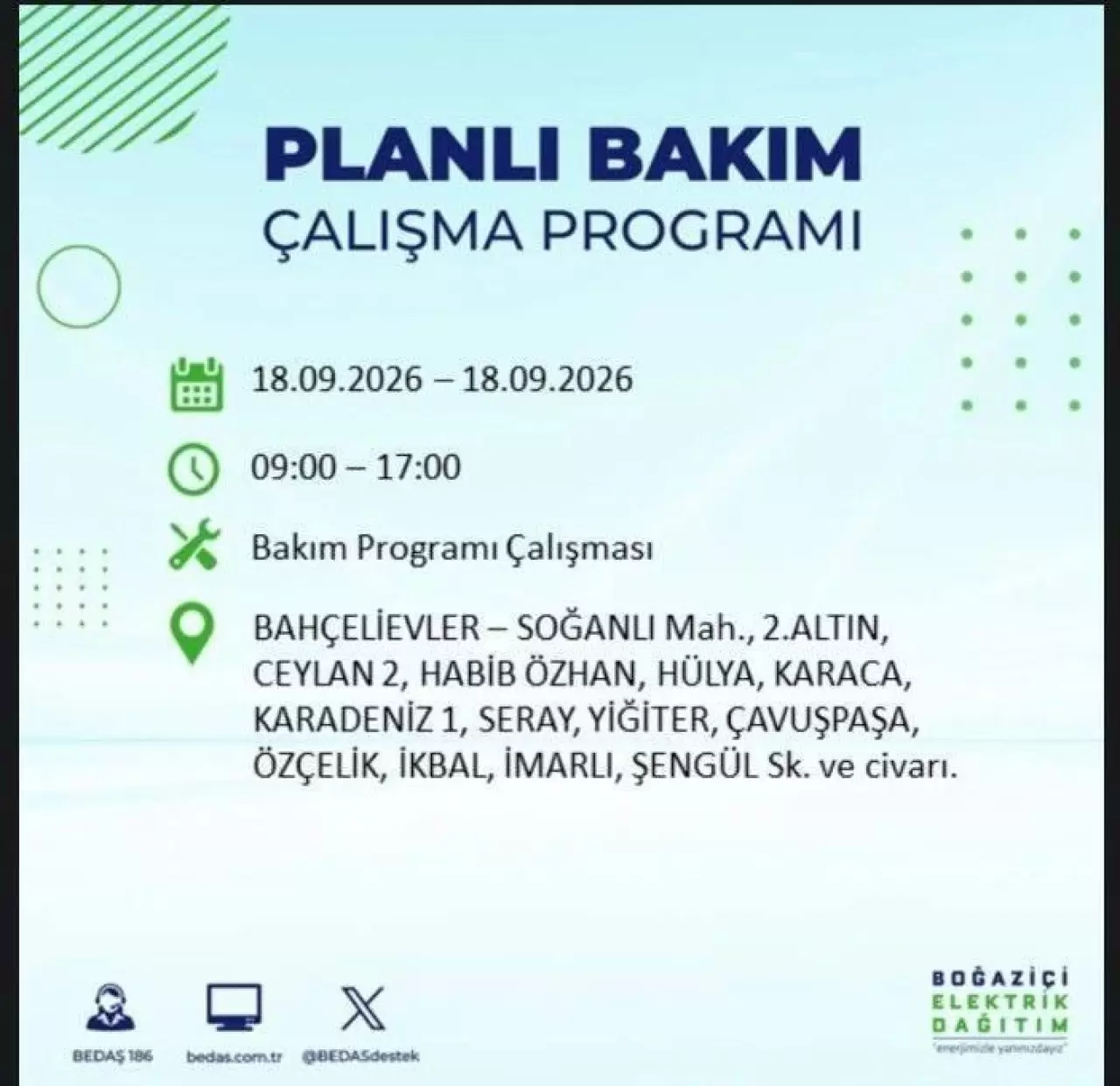 İstanbul'da birçok ilçede elektrikler kesilecek 17