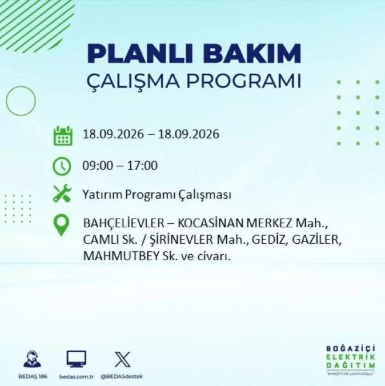 İstanbul'da birçok ilçede elektrikler kesilecek 8