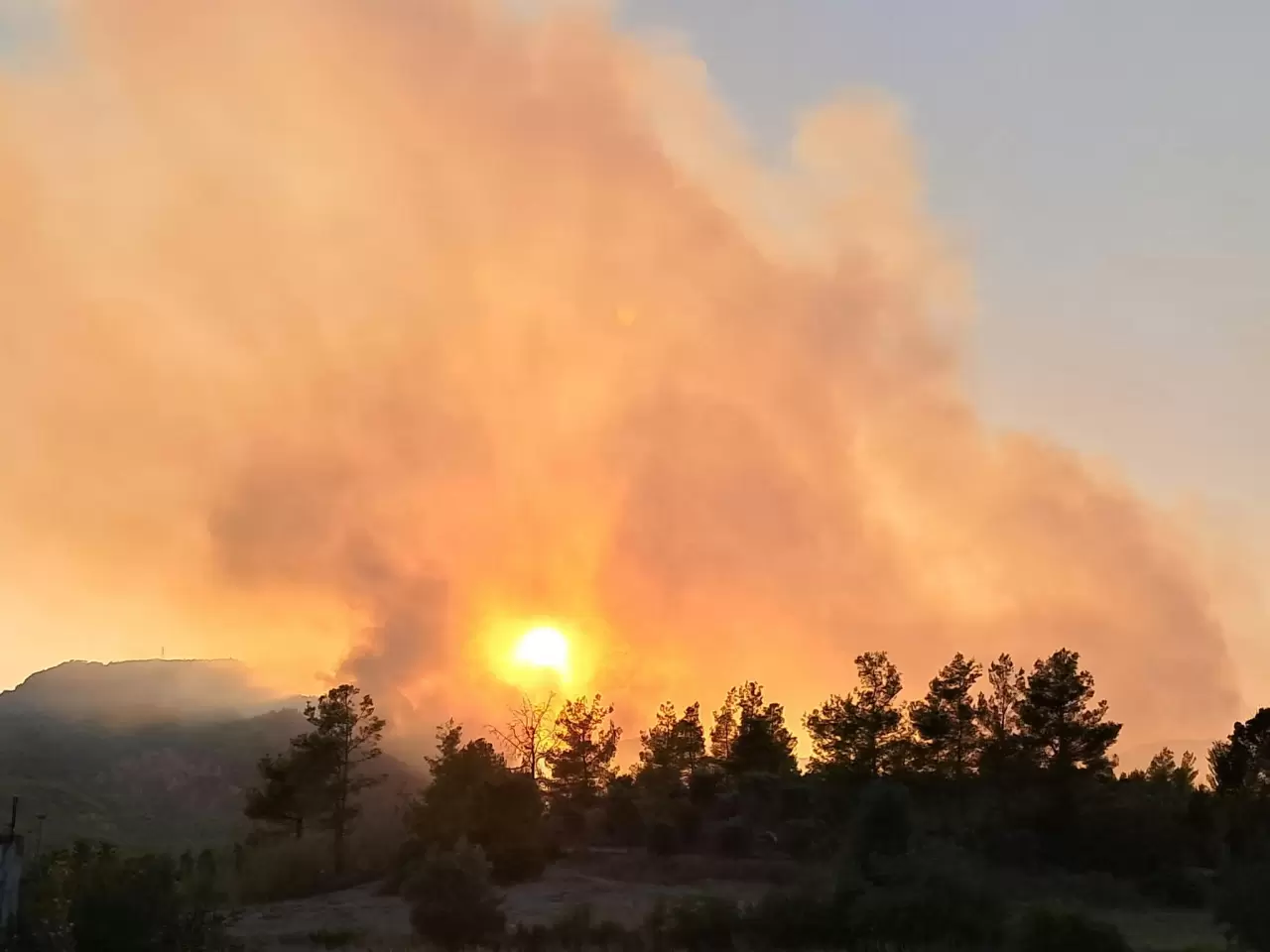 Antalya'da alevlerle zorlu savaş 1