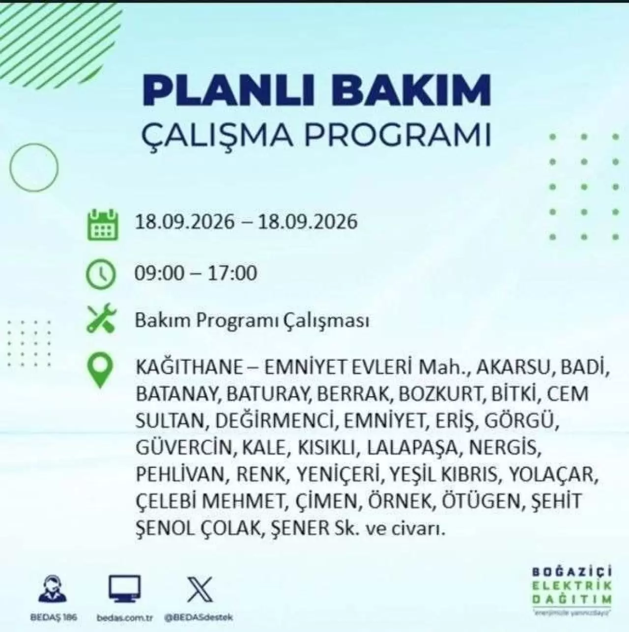İstanbul'da birçok ilçede elektrikler kesilecek 14