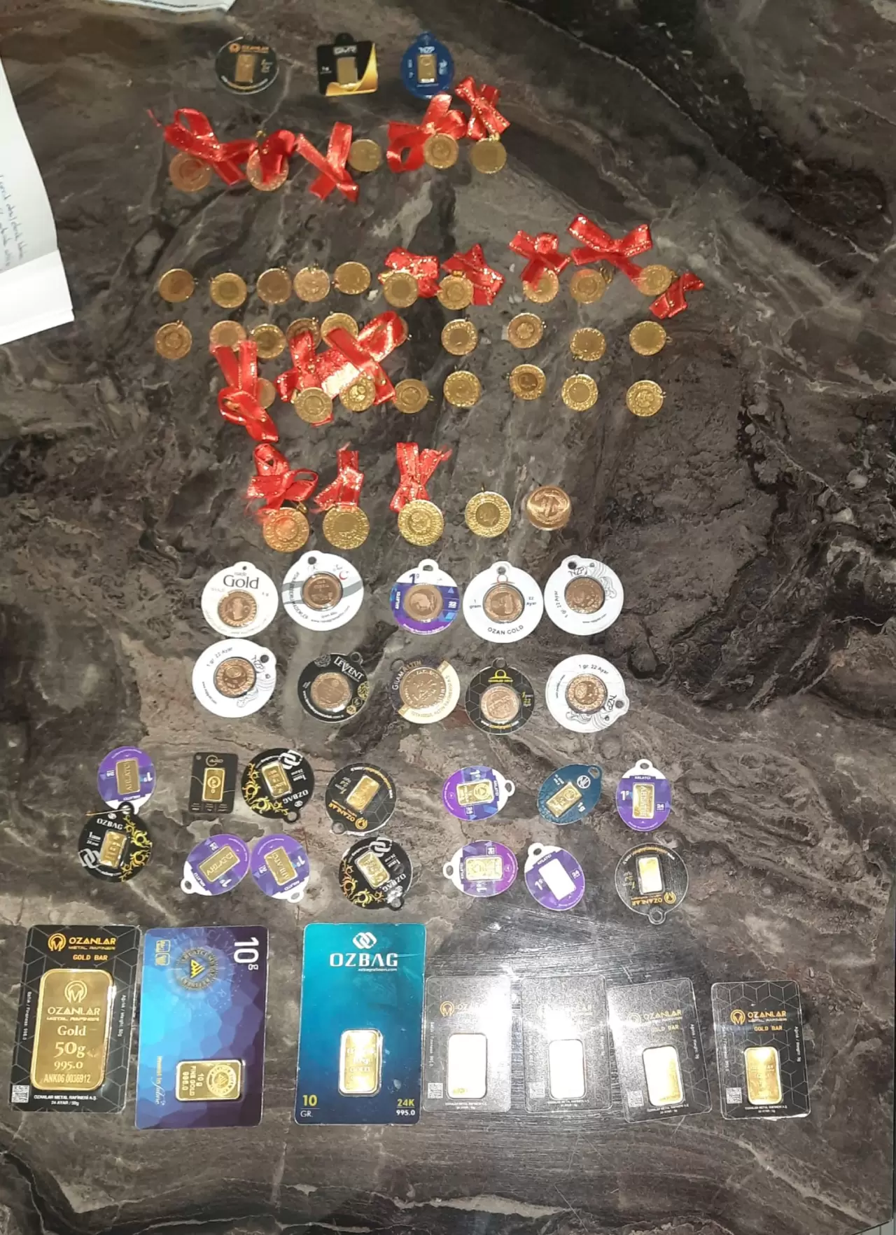 operasyonda bulunan altınlar